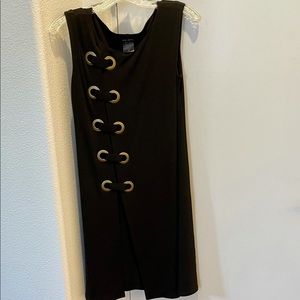 Eva Varro matte gold grommet poly/spandex dress.M.